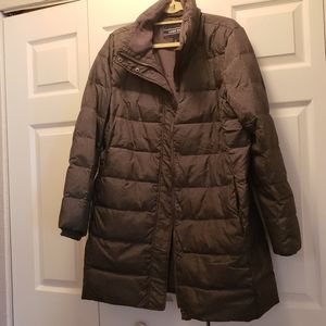 Lands End Puffer Coat L 14 16 Gray